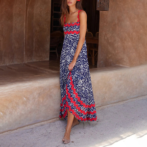 Caliente nueva Falda larga estampada, <span class=keywords><strong>traje</strong></span> y vestido de Manta <span class=keywords><strong>para</strong></span> <span class=keywords><strong>mujer</strong></span> dulce moda Color sólido manga corta a juego/ - Product Image 5