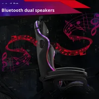 Chaise de jeu extensible en cuir avec massage, éclairage RGB, haut-parleurs, design ergonomique, rotation à 360 degrés, réglage électrique