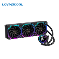 Lovingcool 300W TDP Radiateur 39mm à Roulement Céramique Pompe PWM 800-1800 RPM Refroidissement Liquide CPU pour LGA1851/1700 AM5/AM4 avec Cadre de Contact