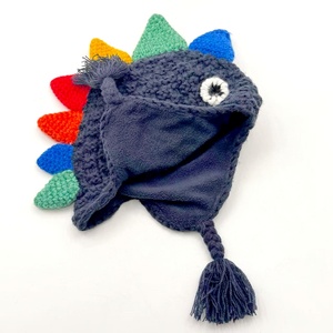 <span class=keywords><strong>Gorro</strong></span> <span class=keywords><strong>de</strong></span> <span class=keywords><strong>lana</strong></span> tejido <span class=keywords><strong>de</strong></span> doble capa con diseño <span class=keywords><strong>de</strong></span> <span class=keywords><strong>dinosaurio</strong></span> para bebés y niños, con protección para las orejas - Product Image 3