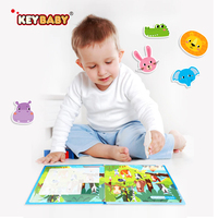 Tableau d'activités et livre d'activités en bois laminé réutilisable avec autocollants pour l'apprentissage des chiffres, idéal pour les voyages et l'éducation des tout-petits