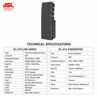 Altavoces de Línea Activa de 2 Vías JSL DL-210 Dobles de 10 Pulgadas, Equipo Profesional de Audio, Video e Iluminación