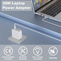 Chargeur pour ordinateur portable PD Type C 30W Adaptateur secteur USB C rapide pour Mac