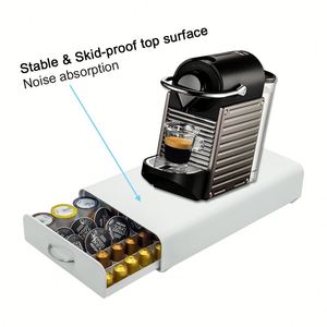 Household Metal White Coffee <b>Pod</b> <b>Stand</b> 40 to 60 Pcs High Capacity <b>Nespresso</b> Capsule Mixture Holder Drawer - Product Image 5