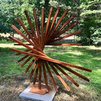 Foyer corten en acier, sculpture de style moderne, motif aigle, décoration de jardin pour la maison