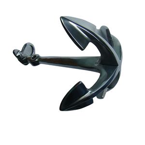 Juego de 3 Figuras Decorativas de Ancla de Barco en Aluminio, Técnica de Fundición, Plateadas - Product Image 1