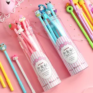 Ensemble <span class=keywords><strong>de</strong></span> stylos gel pour étudiants, design d'animaux <span class=keywords><strong>de</strong></span> dessin animé coréens mignons, fournitures scolaires, encre noire 0,5 mm, 10 pièces/lot - Product Image 1