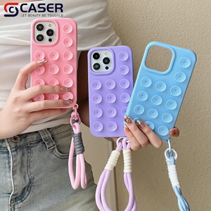 <span class=keywords><strong>2025</strong></span> Mới Nhất Tối Giản Macaron Màu 3D Hút Silicone Trường Hợp Điện Thoại Với Dây Buộc Không Thấm Nước Phonehell Cho Iphone16 15 14 - Product Image 2