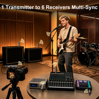 Transmisor y Receptor de Micrófono Inalámbrico XLR con Logotipo Personalizado, Sistema de Micrófono Inalámbrico de 5.8GHz para Micrófonos Dinámicos, Mezclador de Audio