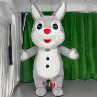 Mascotte de lapin de dessin animé mignon en peluche douce Costume de mascotte gonflable de lapin de Pâques personnalisé pour cosplay