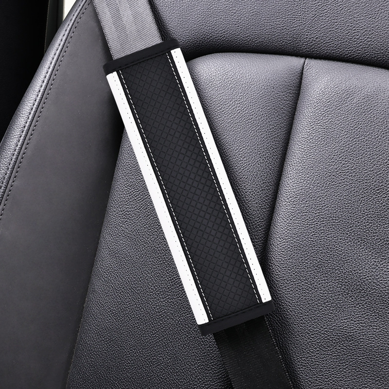 Pack De 2 Almohadillas Para Cinturón De Seguridad De Coche – Cuero PU Suave Con Relleno De Espuma, Antideslizante Y Fácil De Colocar Por Velcro