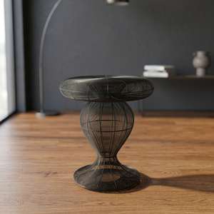 Tabouret de bar en fer traditionnel durable avec revêtement en poudre pour salon - Product Image 3
