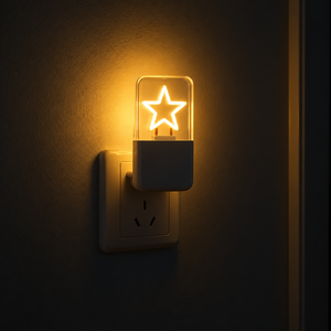 Nouvelle veilleuse étoile mignonne à brancher avec capteur crépusculaire, 3 niveaux de luminosité réglables, LED 0,5W pour chambre d'enfant et chambre à coucher - Product Image 5