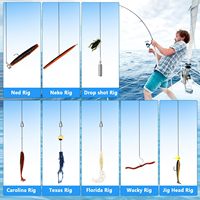 Kit de pêche 322 pièces : leurres souples Spinner Baits/Jig/Frog, hameçons en acier inoxydable, poids, boîte à pêche pour eau douce et achigan