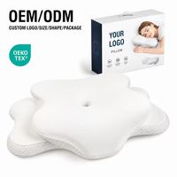 Oreiller ergonomique moderne en mousse à mémoire de forme avec soutien cervical, forme papillon, personnalisable, vente en gros