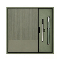 Ensemble de carnets de luxe avec stylo, couverture en cuir souple personnalisée avec logo promotionnel, reliure thermique, cadeau d'affaires en gros