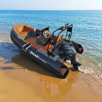 Bateau pneumatique semi-rigide LUX460 de 4,6 m avec coque en aluminium de 15 pieds, sièges de luxe et plancher en mousse EVA imitation teck