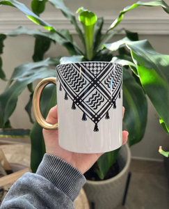 巴勒斯坦马克杯Kuffiya设计，Keffiyeh设计纪念品礼品巴勒斯坦陶瓷咖啡 - Product Image 5