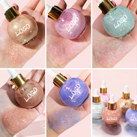 Nouvel arrivage Logo personnalisé Marque privée Fairy Shimmer Liquid Highlight Surligneur étanche à l'huile chatoyante pour le corps et le visage