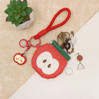 Porte-monnaie créatif en forme de fruit, en cuir PU, mini pochette portable colorée pour écouteurs