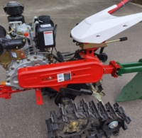 Motoculteur diesel refroidi par air 7HP/173F à double chaîne, micro-motoculteur, mini-tracteur à chenilles