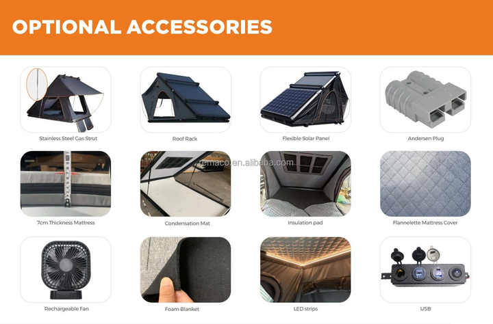 Remaco Hard Shell Roof Top Tent for 4 Persons – Black & Gray Aluminum ...