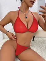 Nouveau produit Vente en gros Ensembles de lingerie à armatures en maille transparente pour femmes Ensembles soutien-gorge et culotte pour fille sexy Vidéo