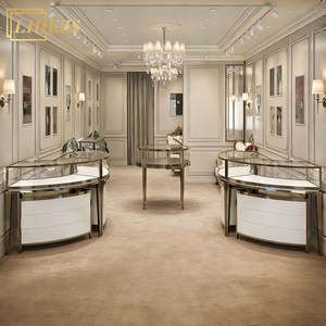 <span class=keywords><strong>Vitrine</strong></span> ronde pour bijoux, comptoir <span class=keywords><strong>d</strong></span>'exposition incurvé, mobilier de magasin, design <span class=keywords><strong>d</strong></span>'intérieur, solutions de mise en valeur commerciale - Product Image 1