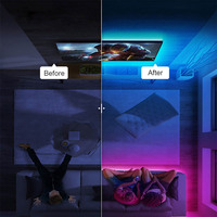 Kit de rétroéclairage TV 5050 RGB avec synchronisation musicale via application, bande lumineuse LED intelligente flexible et étanche pour décoration