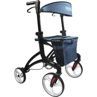 Andador con Ruedas para Adultos Altos y Personas Mayores con Asiento de Altura Ajustable (1.70-2.00 M), Andador Ligero de Aluminio de 7 kg, KMINA K10017