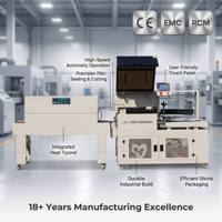 Emballage rétractable automatique à air chaud pour films POF thermiques, livres, articles de première nécessité, boîtes cadeaux, boîtes en mousse et plateaux à œufs