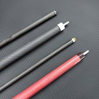Queue de billard professionnelle en fibre de carbone personnalisée, ensemble de queues de billard en fibre de carbone forgées avec feuille d'or, bâton de billard rouge en carbone, vente en gros directe usine