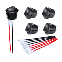 Interrupteur à bascule rond à 2 broches 12 volts marche/arrêt SPST 20 mm mini interrupteur à bascule 2 voies avec schéma de câblage pour voiture, automobile, camping-car