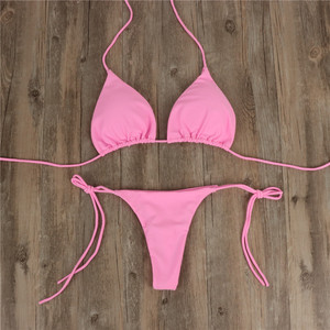 <span class=keywords><strong>Bikini</strong></span> Triangolo Economico con Imbottitura per <span class=keywords><strong>Donna</strong></span>, Costume da Bagno <span class=keywords><strong>Brasiliano</strong></span> con Slip a Perizoma e Top a Stringa - Product Image 3