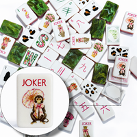 Liora Modern Luxury Jungle Animal Solid Acrylic Mahjong Tiles Leopard Elephant Monkey Cheetah Floral Joker Design Home Leisure.