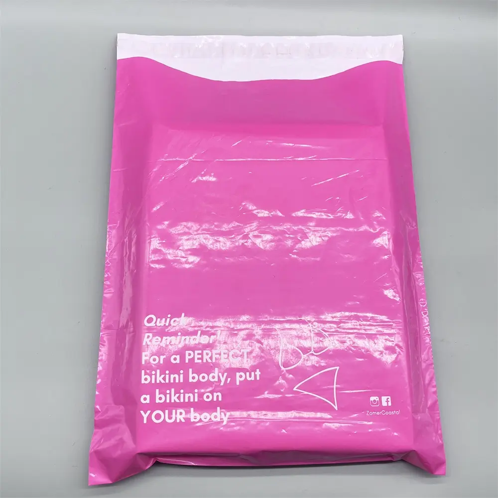Wholesale Customized Logo Printing Hot Pink Poly Mailer Plastic Shipping Mailing Bag Envelopes Polymailer Courier Bag
