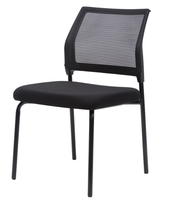 Chaise de conférence ergonomique empilable pour la formation des employés de bureau, avec cadre monobloc en PP injecté et maille respirante hautement élastique