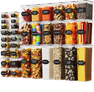 TGYW Juego de 42 Recipientes Herméticos para Almacenamiento de Alimentos con Tapas, Plástico Libre de BPA, Organización de Cocina, Cereales - Product Image 2