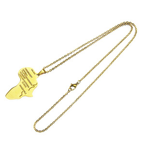 Collar con colgante de mapa de África en acero inoxidable <span class=keywords><strong>Tuku</strong></span> - Product Image 5