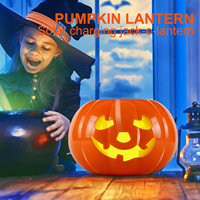 Lampu Solar Labu Halloween JIANGYU Terlaris, Tahan Air IP65, Kontrol Cahaya Pintar untuk Kolam Renang dan Taman