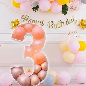 Großhandel Mosaik KT Board 0-9 Nummer Ballon rahmen Baby party Souvenir Geschenke für Party Dekoration Set