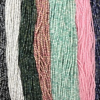 Vente en gros de perles de pierres précieuses naturelles multicolores de 4 mm, perles de cristal polies, brins de perles pour la fabrication de bijoux