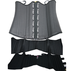 Corset amincissant colombien en latex pour le sport, avec logo personnalisé, coupe sous-poitrine, pour torse court, avec fermeture éclair et 25 baleines en acier - Product Image 1