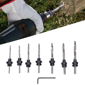 7Pcs Countersink Drill Bits Set Woodworking Drilling <strong>Tools</strong> Carpentry <strong>Reamer</strong> + 1Pc Hex Wrench - Product Image 6