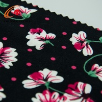 Tissu tricoté brossé 75D DTY en soie de lait imprimé petites fleurs, toucher doux, 95% polyester 5% élasthanne, pour robe