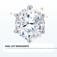 Boucles d'oreilles clous personnalisées en argent sterling 925 avec moissanite ovale 5x7mm, fermoir poussoir S925, bijoux fins pour femme