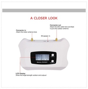 Amplificateur de signal 3G à gain élevé de 70 dB, adapté, avec une couverture de 200 m² pour une utilisation à domicile/au bureau - Product Image 3