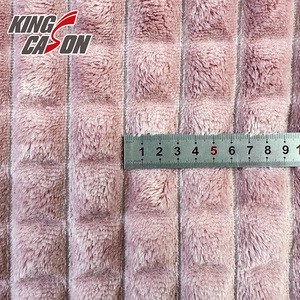 Kingcason <strong>2026</strong> Colombia Hot Sell 100%Polyester Pink Yellow Warm Quick Dry Carving Jacquard <strong>Flannel</strong> Fleece <strong>Fabric</strong> for Blanket - Product Image 5