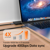 Cable USB4 Thunderbolt 4 de Longitud Personalizada, 240w, 40Gbps, Tipo C, 8K 4K, Carga Rápida, para Audio, Video y Datos