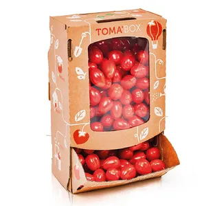 定制徽标印刷瓦楞纸板水果番茄纸包装重力饲料展示纸箱礼品盒